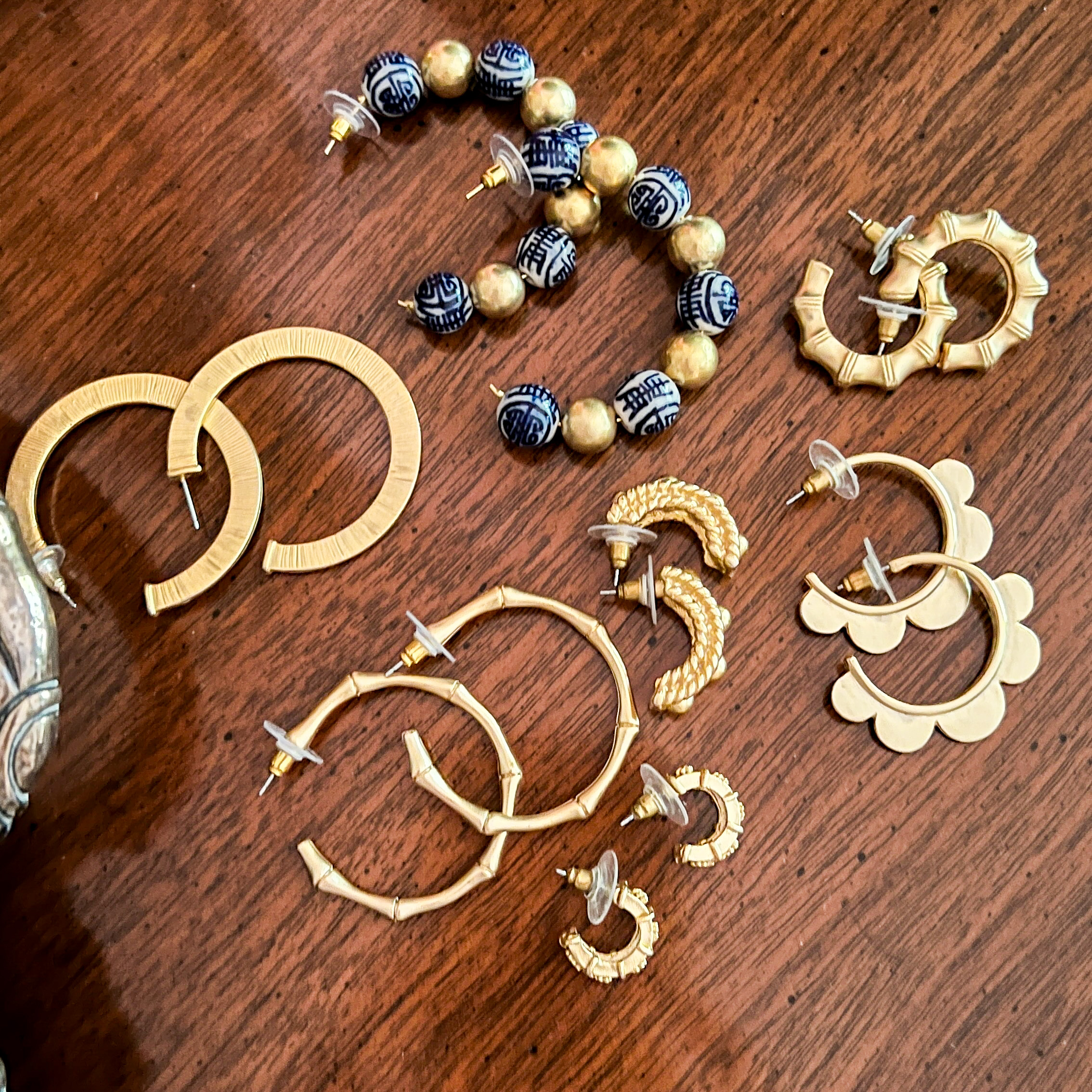 Susan Shaw Gold Vine Hoops
